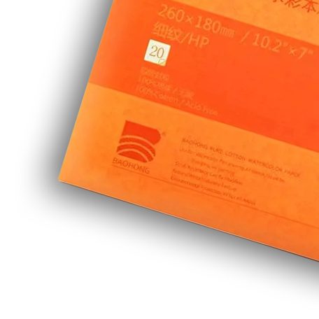 Akvarelltömb - Baohong Pure Cotton Hot Press Watercolor Paper Pad 260x180mm