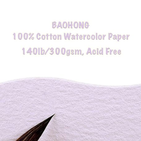 Akvarelltömb - Baohong Pure Cotton Rough Watercolor Paper Pad 380x260mm