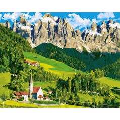 Számozott kifestő készlet vászonra 40x50 cm - Ház az alpokban