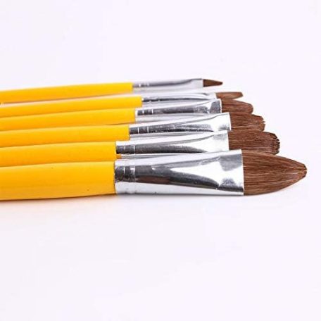 Ecsetkészlet - Yutiars Kolinsky nyest ecsetek macskanyelv alakú, hosszúnyelű - 6 db-os szett