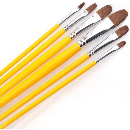Ecsetkészlet - Yutiars Kolinsky nyest ecsetek macskanyelv alakú, hosszúnyelű - 6 db-os szett