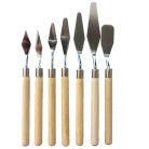 Művész festőkés készlet - Kisfejű, 7 db-os szett, natúr nyéllel