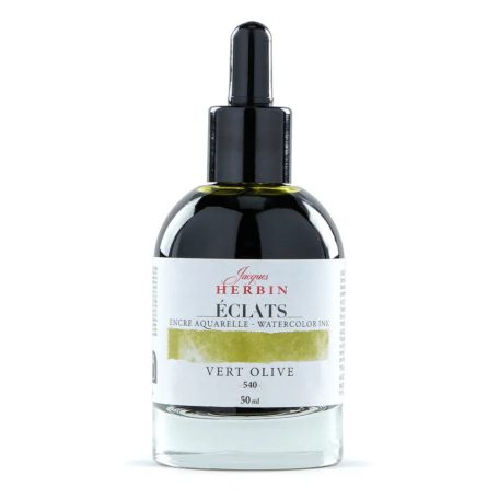 Akvarell művésztinta, 50 ml - Jacques Herbin Éclats Fine Art Ink -Olíva zöld
