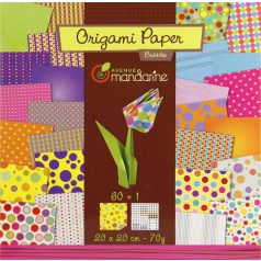   Origami papír - 60 lapos hajtogató készlet 20x20 cm - CSUPA PÖTTY!