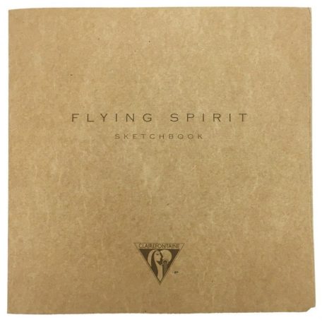 Clairefontaine Flying Spirit vázlatfüzet, elefántcsont fűzött 90 gr 120 oldal, 15,5 x 15,5 cm