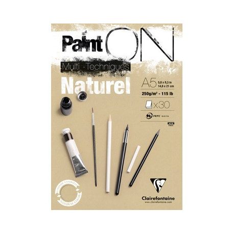 PaintON Kraft rajztömb, enyhén szemcsés papír, vegyes technikákhoz 250 gr 30 ív A5