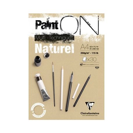 PaintON Kraft rajztömb, enyhén szemcsés papír, vegyes technikákhoz 250 gr 30 ív A4