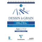 Clairefontaine rajztömb, szemcsés papír, felül spirálozott 180 g/m2 30 lap A4