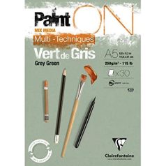PaintON rajztömb, zöldes szürke színű, enyhén szemcsés papír, vegyes technikákhoz 250 gr A5