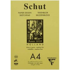   Clairefontaine Schut skicctömb, enyhén szemcsés, fehér színű, 125 gr 100 ív A4