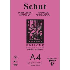   Clairefontaine Schut skicctömb, enyhén szemcsés, fehér színű, 180 gr 70 lap A4