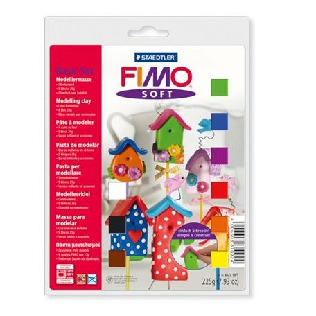 Gyurma készlet, 9x25 g, égethető, FIMO "Soft Ba...