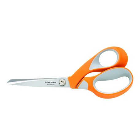 Olló, általános, 21 cm, FISKARS "RazorEdge Softgrip", narancssárga