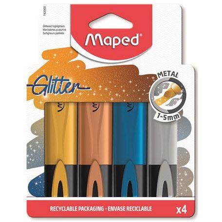 Szövegkiemelő készlet, 1-5 mm, MAPED "Glitter F...