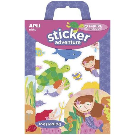 Matricás foglalkoztató készlet, APLI Kids "Sticker Adventure", sellők