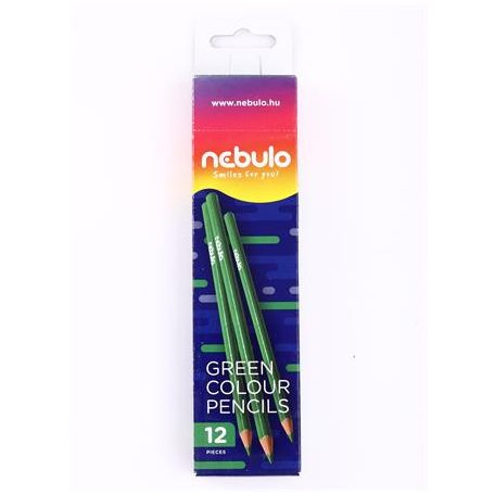 Színes ceruza, háromszögletű, NEBULO, zöld