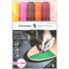   Akril marker készlet, 4 mm, SCHNEIDER "Paint-It 320", 6 különböző szín