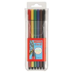 Rostirón készlet, 1 mm, STABILO "Pen 68", 6 kül...