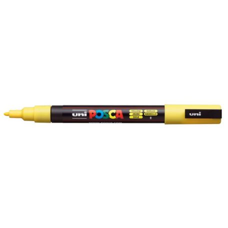 Dekormarker, 0,9-1,3 mm, UNI "Posca PC-3M", sárga