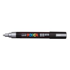Dekormarker, 1,8-2,5 mm, UNI "Posca PC-5M", ezüst