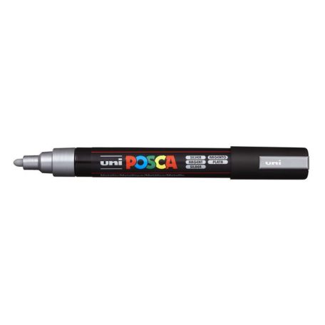 Dekormarker, 1,8-2,5 mm, UNI "Posca PC-5M", ezüst 26