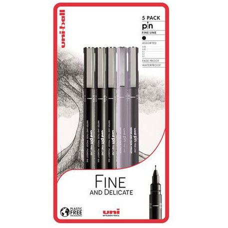 Rajzmarker készlet, UNI PIN "Fine and Delicate", 3 különböző vonalvastagság, 3 szín