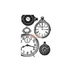 A4 Dekupázs rizspapír Black and white clocks