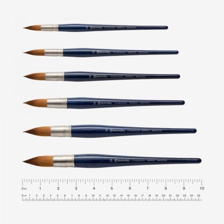 Ecset - Escoda Chronos - szintetikus és természetes szőrű ecset, rövidnyelű, kerek - 16-os méret