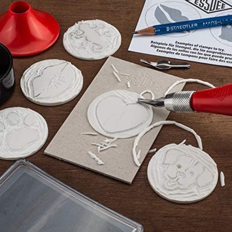 Művészlinókészlet - ESSDEE Lino Cutter and Stamp Carving Kit - 10 késsel és 5 körlinóval