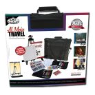 Óriás akril, olaj és akvarell utazó művészkészlet, hordozható alumínium festőállvánnyal - Royal Mixe