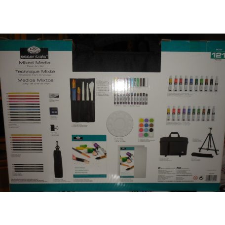 Óriás rajz- és festő művészkészlet, hordozható alumínium festőállvánnyal és utazótáskával - Royal Mi