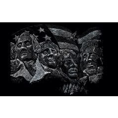 Képkarcoló készlet karctűvel,  28x36 cm - Ezüst - Rushmore-hegy
