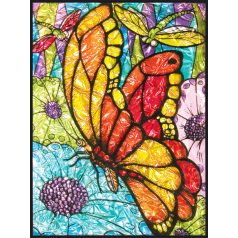 Kreatív hobby - Üvegmatrica kifestő készlet - Pillangók