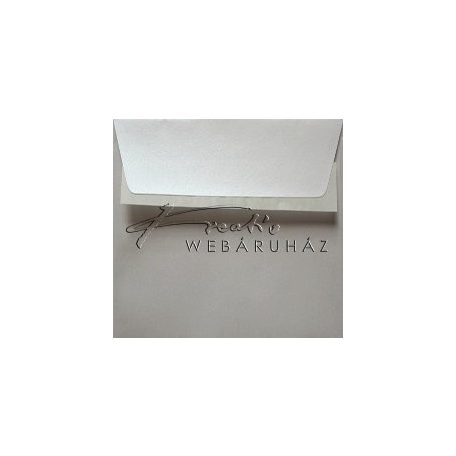 16x16 cm Gyöngyházfényű négyzetes boríték - Fehér gyöngy