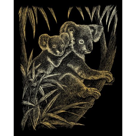 Kreatív hobby - Képkarc készlet - Arany - Koala