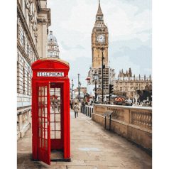 Számozott kifestő készlet vászonra 40x50 cm - Londoni életkép