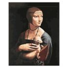 Számozott kifestő készlet vászonra 40x50 cm - Leonardo da Vinci: Hölgy hermelinnel