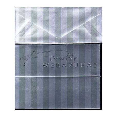Meghívó készlet - Ezüst színű Boríték és Meghívó 7,6x20,3 cm, 50 darab