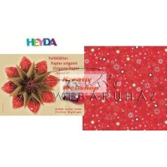   Origami papír - Stardust Piros - arany hajtogató készlet 15x15 cm