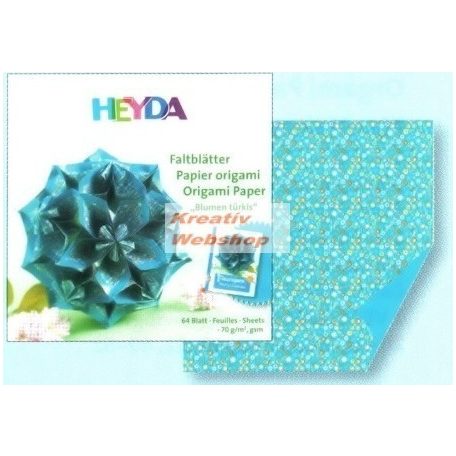 Origami papír - Kék virág hajtogató készlet 20x20 cm
