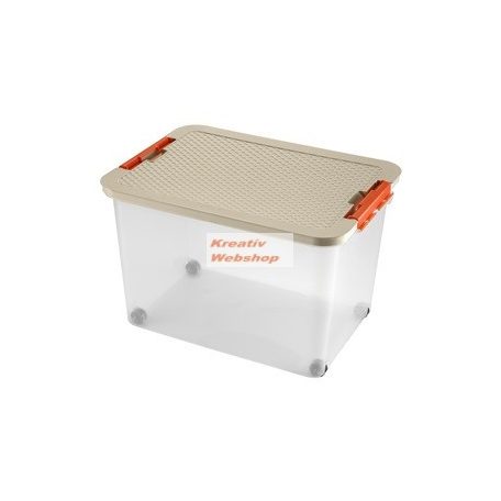 Tároló doboz - Műanyag háztartási tárolódoboz tetővel, 45 literes - Újra kapható