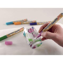   KREUL Üveg- és Porcelánfesték Készlet, Glitteres - 5 színű készlet - Alapszínek