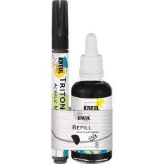   KREUL Triton Akril Marker Újratöltő készlet - Vágott fekete készlet