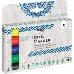 KREUL Textil Marker Készlet, glitteres - 5 színű készlet