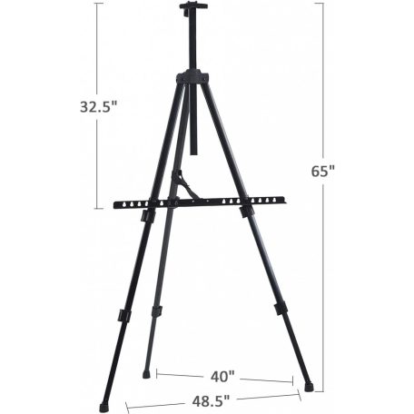 M-ART Tábori festőállvány fémből, teleszkópos lábakkal és hordtáskával, 165 cm