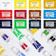   Akrilfesték készlet - MEEDEN Heavy Body Acrylic Paint Set, 12 Vibrant Colors 12x60 ml  - Alapszínek