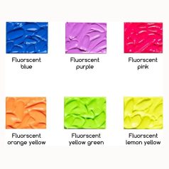   Akrilfesték készlet, sűrű - MEEDEN 6-color Fluorescent Acrylic Paint, 60 ml tube