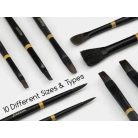 Ecsetkészlet - MEEDEN Art Olajfestő ecsetkészlet - 10 db-os szett