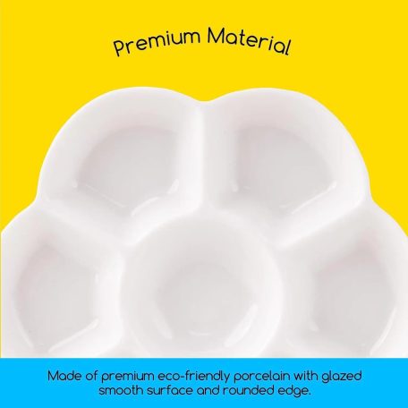 M-ART Professzionális porcelán festőpaletta és színkeverő - Szirom alakú