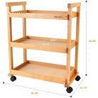 Festőkocsi, natúr, 3 polcos - MEEDEN 3-Tier Storage Art Cart